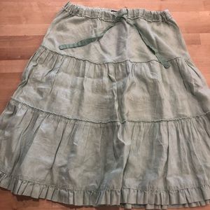 Anthropologie Mint Green Ruffle Skirt Medium